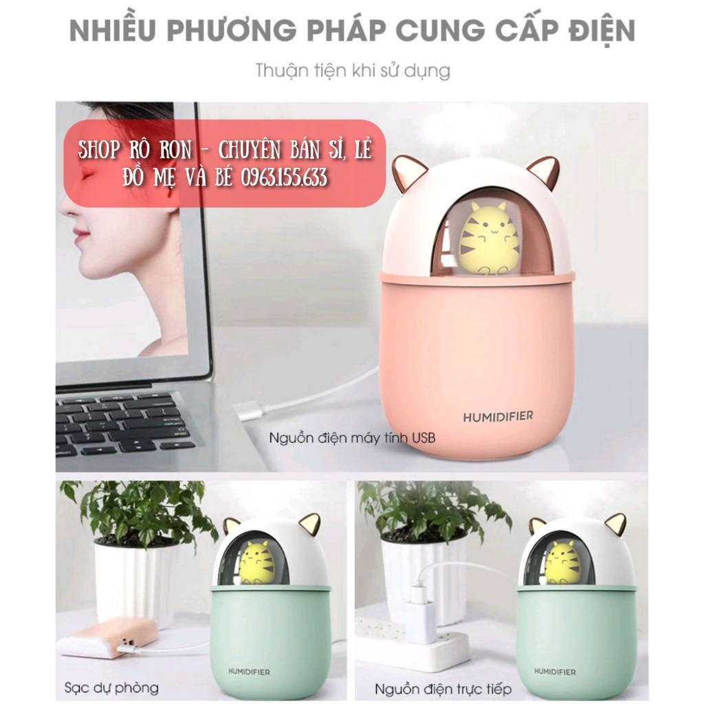 [300ml] Máy phun sương Nano tạo ẩm - Máy khuếch tán tinh dầu hình thú - Shoproron