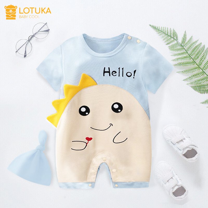 [KÈM MŨ] body đùi bé trai bé gái bodysuit cho bé hình in động vật đáng yêu chất vải Cotton 100% mẫu quần áo sơ sinh