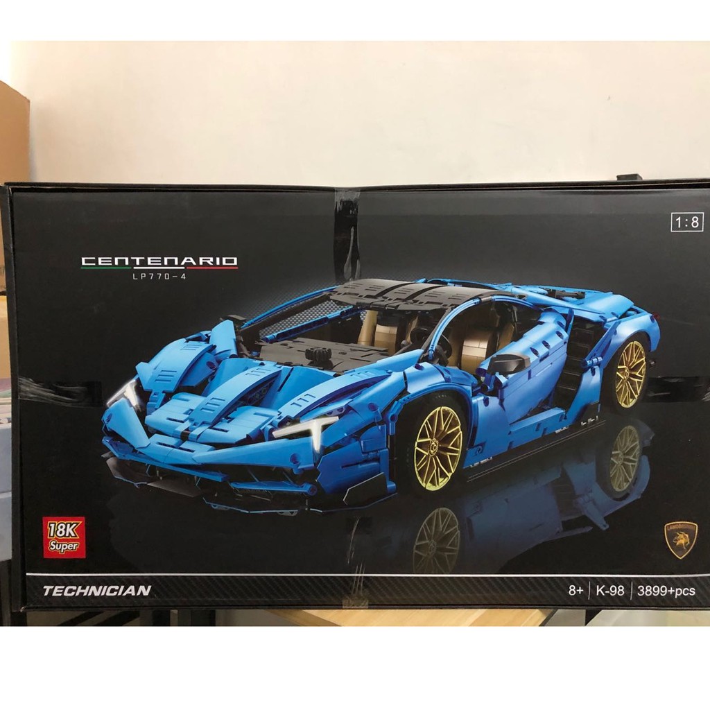 Đồ chơi Lắp ghép Mô hình Lamborghini Super 18k   k98  Super Racing Car LP 770-4  1:8 MOC màu xanh