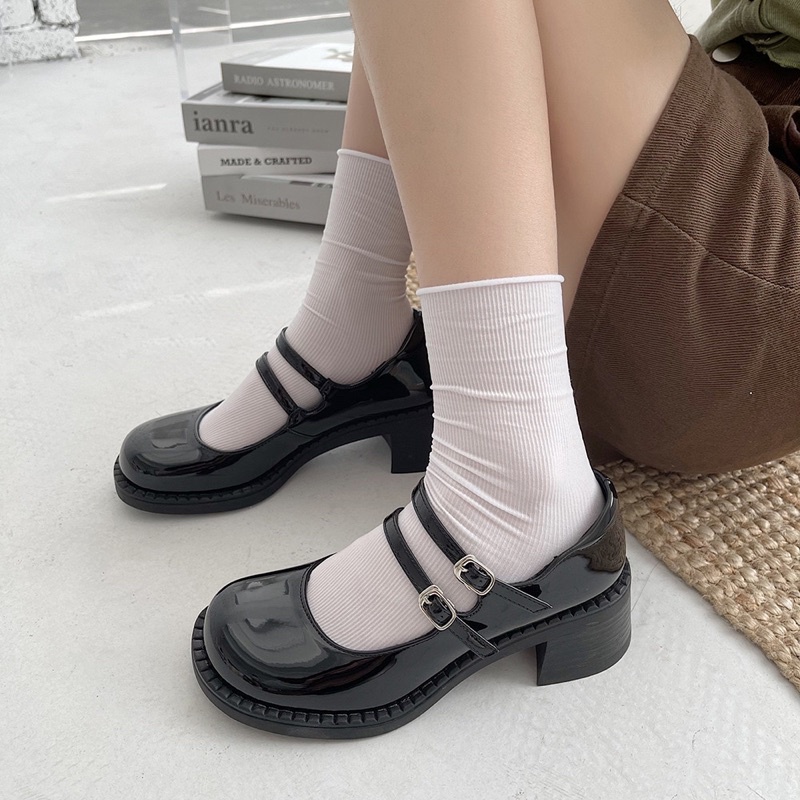 Giày lolita đế cao da mềm đáng yêu, giày búp bê phong cách tiểu thư