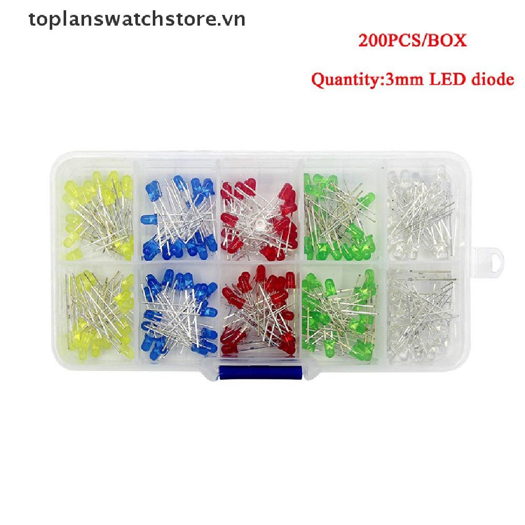 [toplanswatchstore] 100 200 300 Đèn LED Diode Hình Tròn Năm Màu