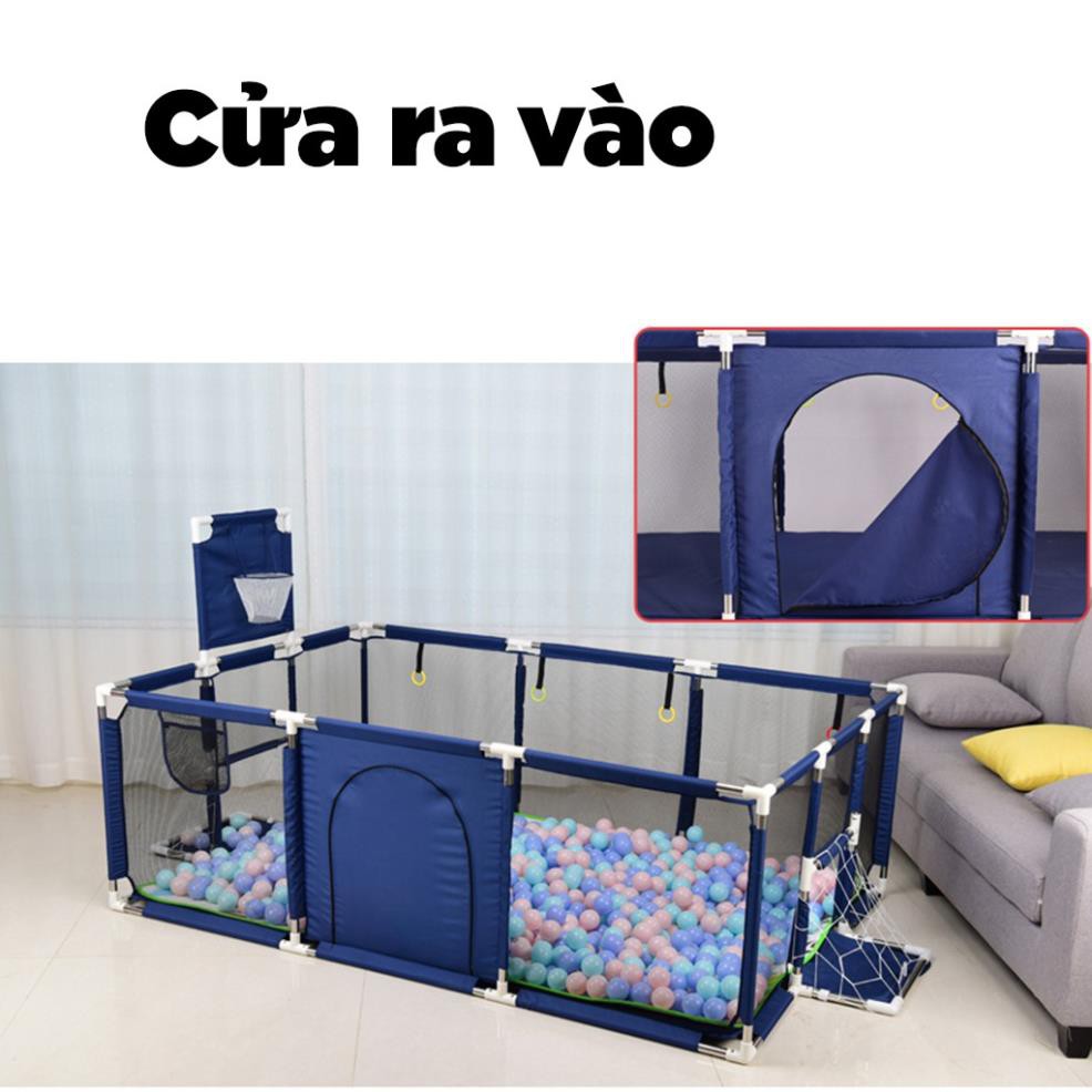 Quây bóng chữ nhật cho bé có rổ bóng và khung thành