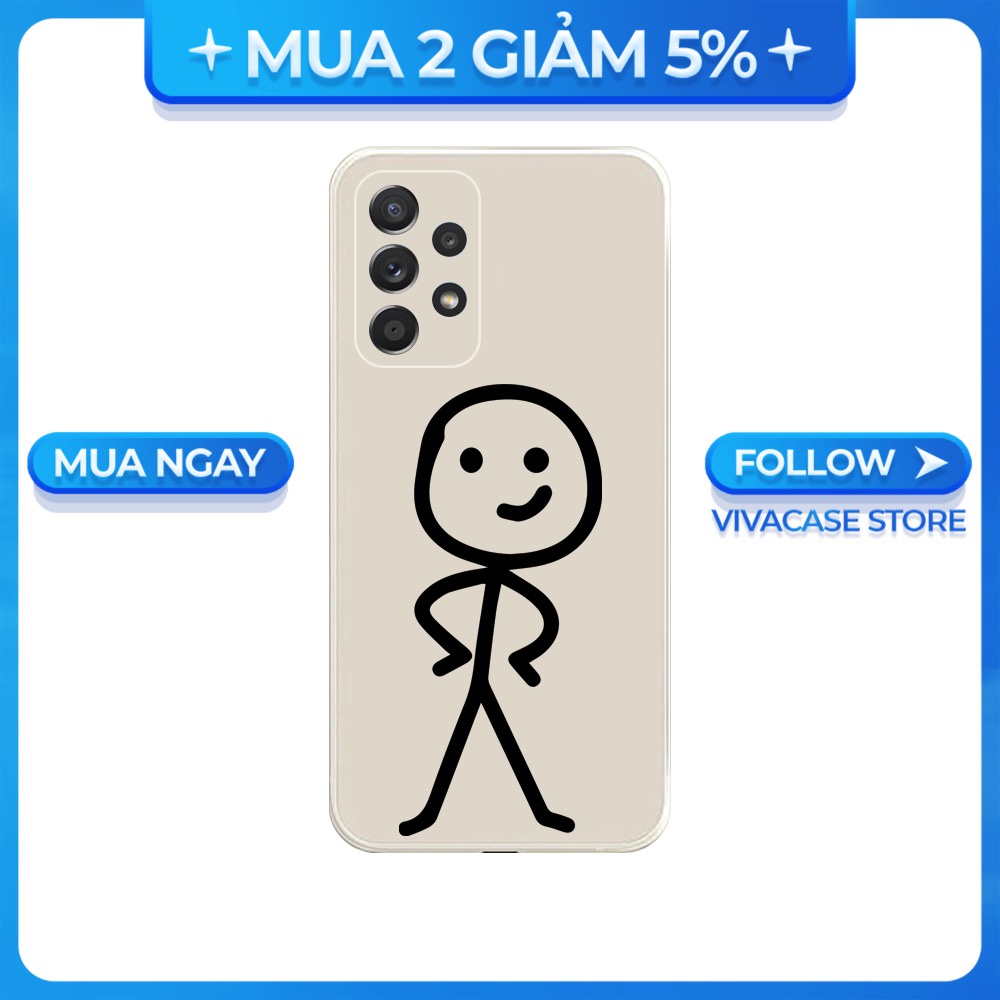 Ốp lưng cạnh vuông Samsung A10/A30S/A72/A50S/A32/...viền bảo vệ camera hình Người que BST1
