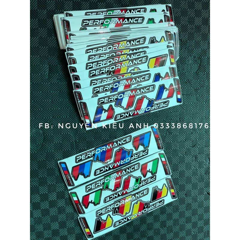 Tem Performance ITALY / AMG / ĐỨC / PHÁP decal pvc cao cấp SHIN LUNG công nghệ in Nhật Bản chống thấm dán xe hơi, xe máy