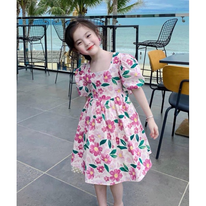sz 100-110 Váy hoa tay bồng Melisa