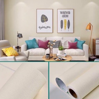 10 mét giấy dán tường sẵn keo màu trắng sữa siêu đẹp