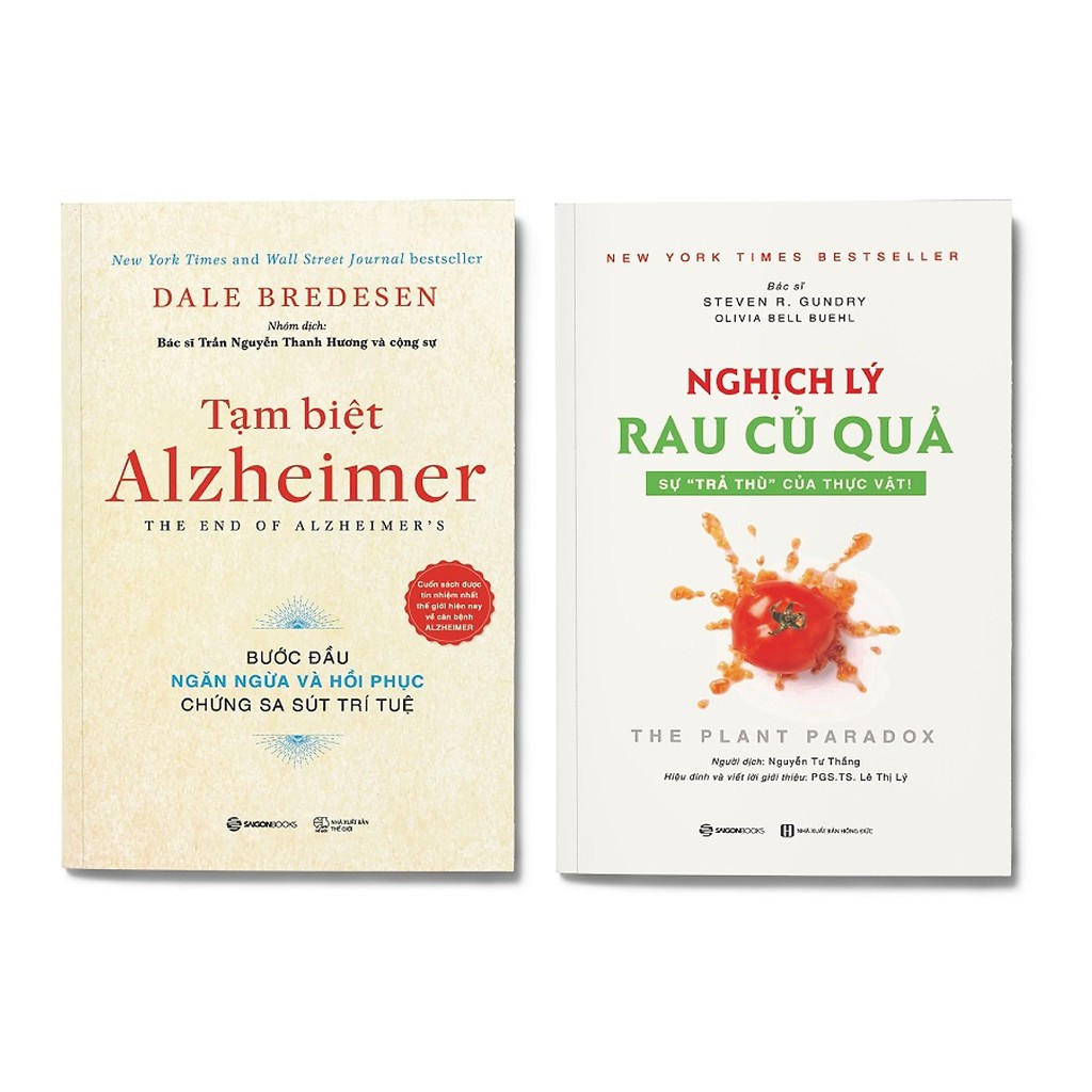 SÁCH - Combo 2 cuốn: Tạm Biệt Alzheimer + Nghịch Lý Rau Củ Quả: Sự &quot;Trả Thù&quot; Của Thực Vật!
