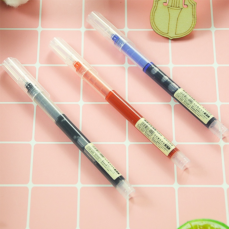 Set 3 Bút Mực Gel Ngòi 0.5mm Màu Đen / Xanh Dương Siêu Mượt Nhanh Khô