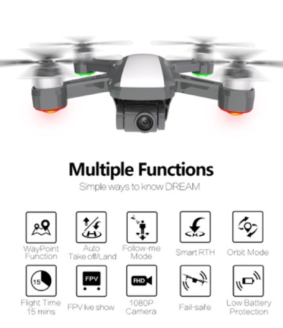 [VER 2019] Flycam c-fly dream gps, camera 1080p, gimbal 2 trục bay 800m , có tự bay về