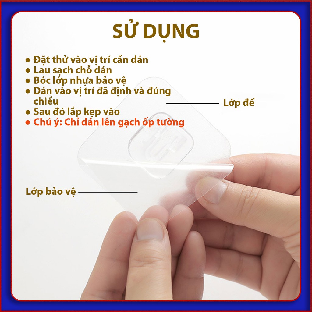 MÓC DÁN TƯỜNG KẸP GIỮ CHỔI THÔNG MINH TIỆN LỢI, CHỊU LỰC 6KG
