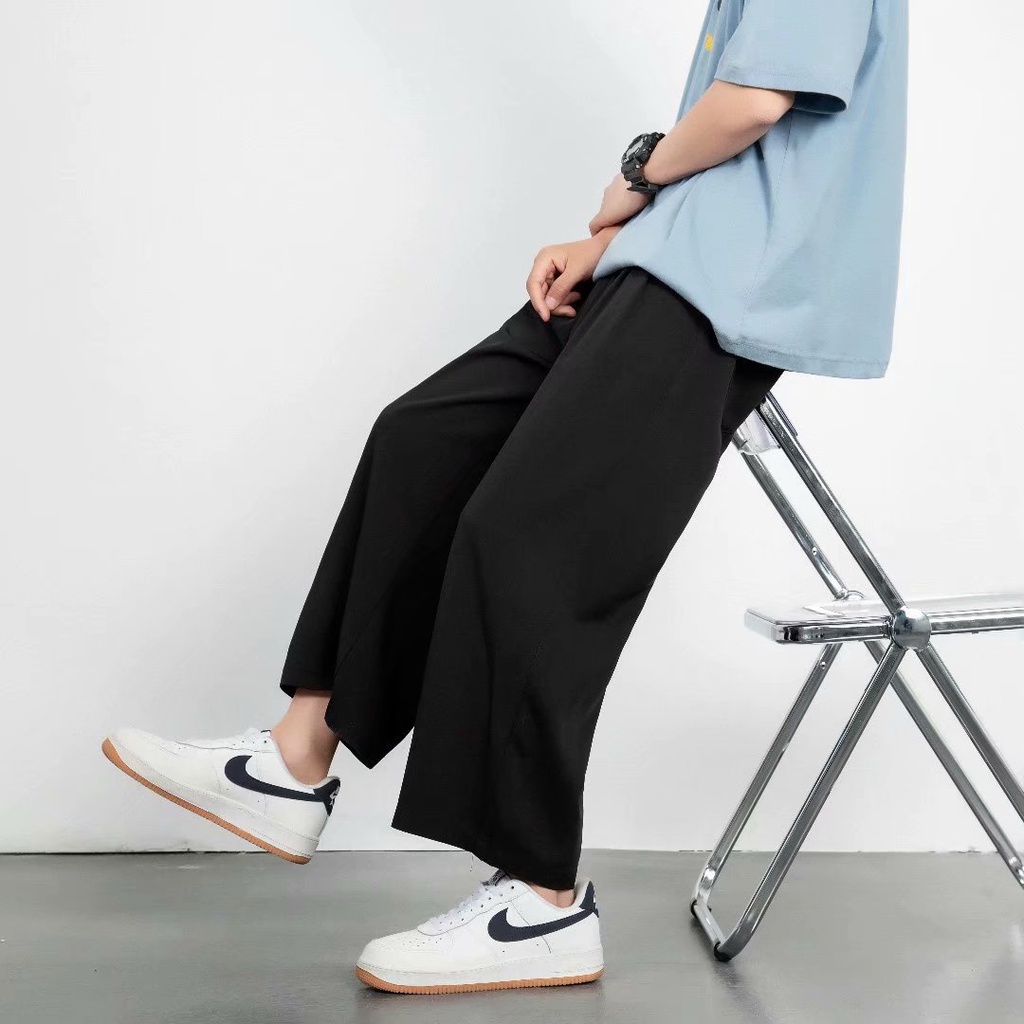 Quần ống rộng nam nữ , quần suông nam nữ ống rộng unisex lem tăm quần dài màu sángTTE221