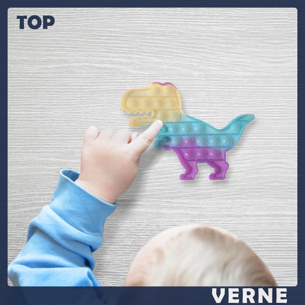 vernesss Gradient Dinosaur Push Bubble Fidget Relaxing Toys Sensory Anti-stress Toy