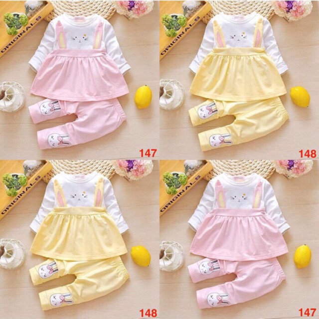 FREESHIP50K-QATE 066 - BỘ THU ĐÔNG THỎ NƠ BÉ GÁI FORM LỚN 8-19kg