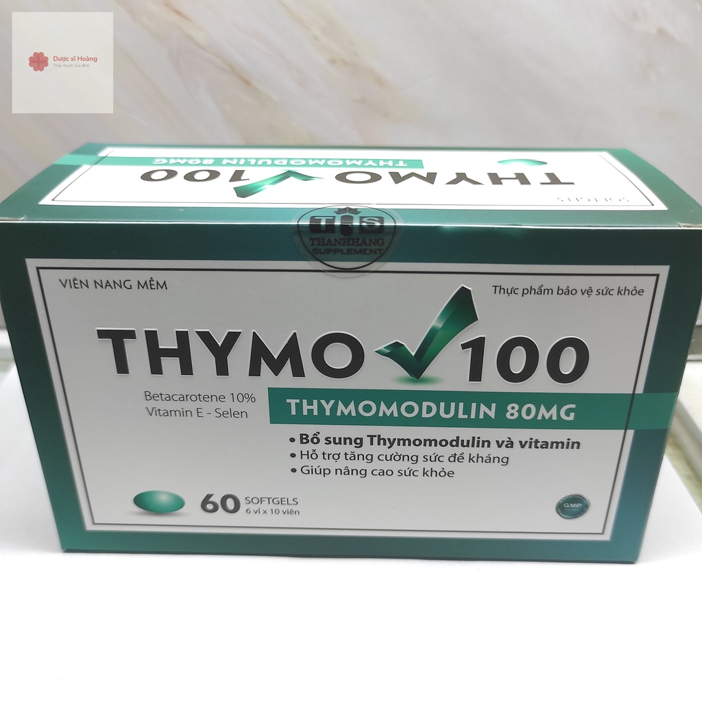 Viên nang mềm THYMO 100 Mới Thymomodulin 80MG - Hộp 60 viên