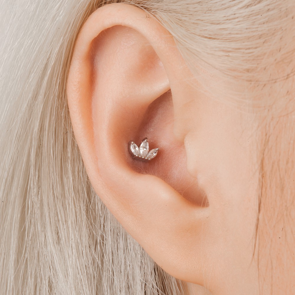 Khuyên tai đá Three Leaves (giá 1 chiếc)