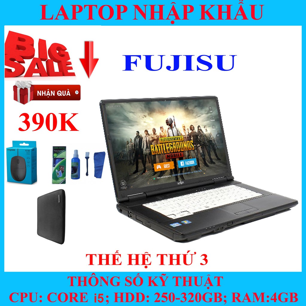 Laptop Fujisu nhập khẩu từ Nhật - Siêu bền - Chơi game online LOL