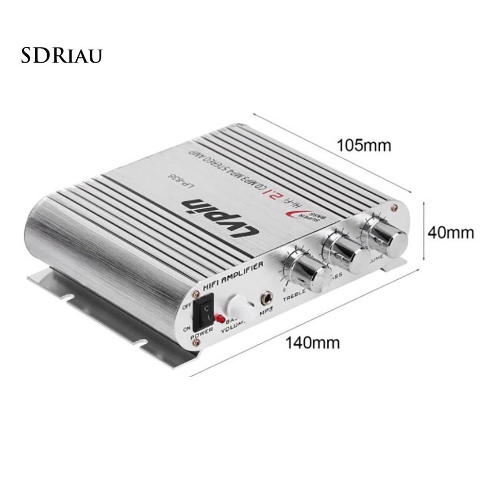 Máy khuếch đại kênh radio Stereo Lvpin 838 12V HiFi CD MP3 MP4 Trên xe hơi