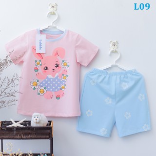 Đồ bộ cotton cho bé trai, bé gái ngắn tay. Đồ mặc nhà mùa hè cho bé Lukids, L09-L11-L13-L06-L07-L08