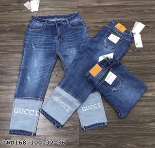 Quần jean 9 tấc phối lai