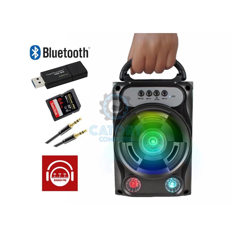 Loa Bluetooth Mini Xách Tay GS16 LED RGB Đa Chức Năng – BH 12 Tháng