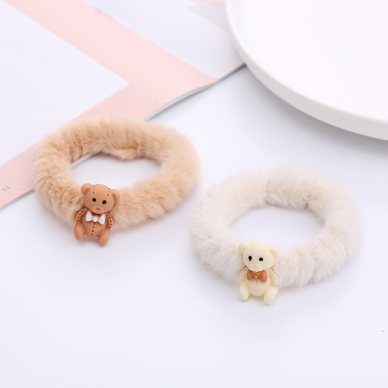 Dây buộc tóc cao su co giãn hình thỏ uống trà sữa dễ thương mới