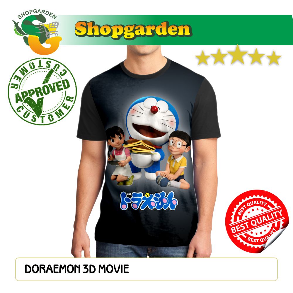 Áo Thun In Hình Doraemon 3D Cỡ Lớn Cá Tính Cho Nam | Khu Vườn Mua Sắm