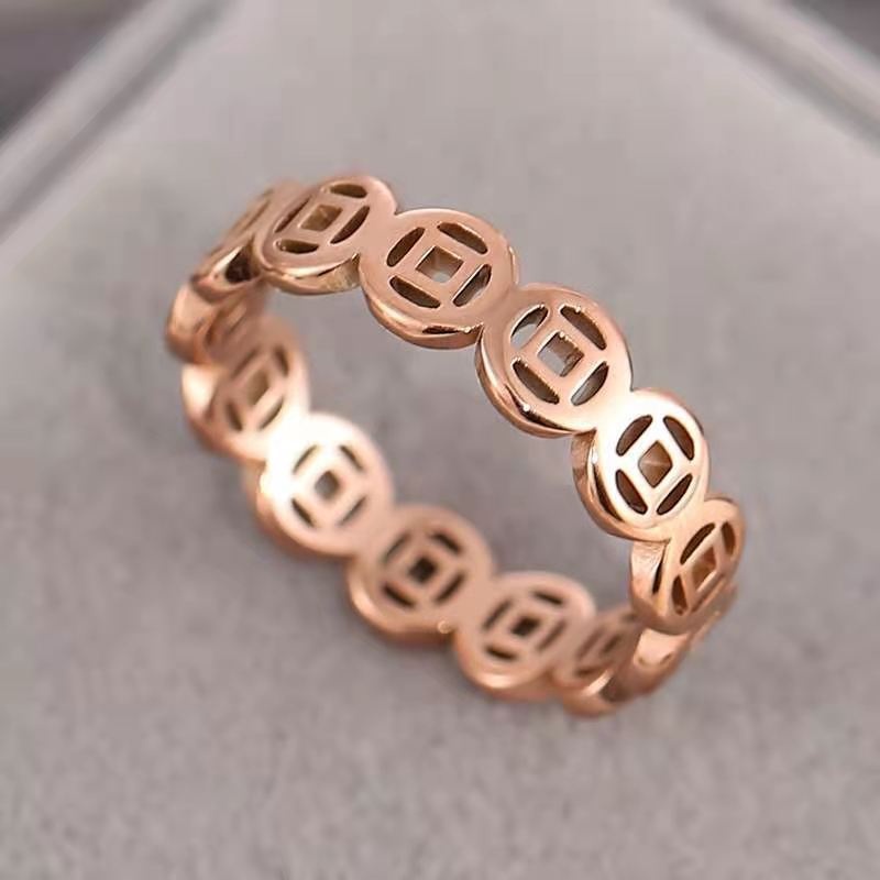 Nhẫn Thép Titan 4mm Phong Cách retro Mới Cho Nam Và Nữ