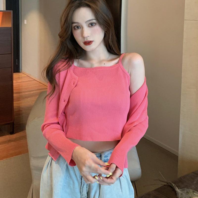 Áo Lửng Tay Dài Màu Sắc Quyến Rũ Cho Nữ