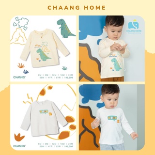 Chaang áo dài tay Dino cho bé trai bé gái, áo thun dài tay cotton