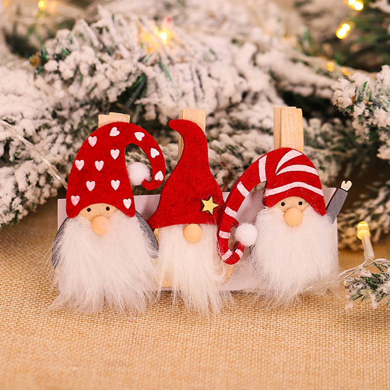 Christmas Doll Wooden Clip Merry Christmas Ornaments Christmas Decor for Home Noel Navidad