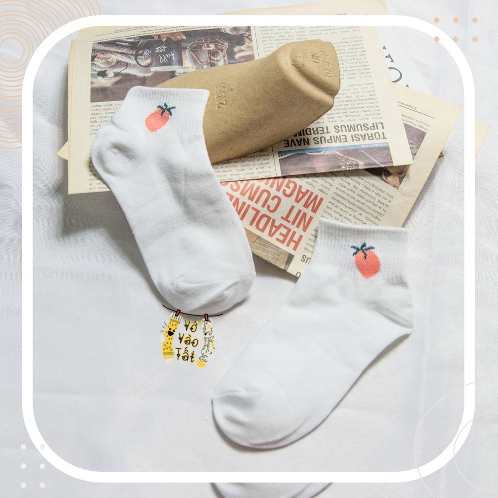 TẤT VỚ NỮ CỔ NGẮN HỌA TIẾT PASTEL