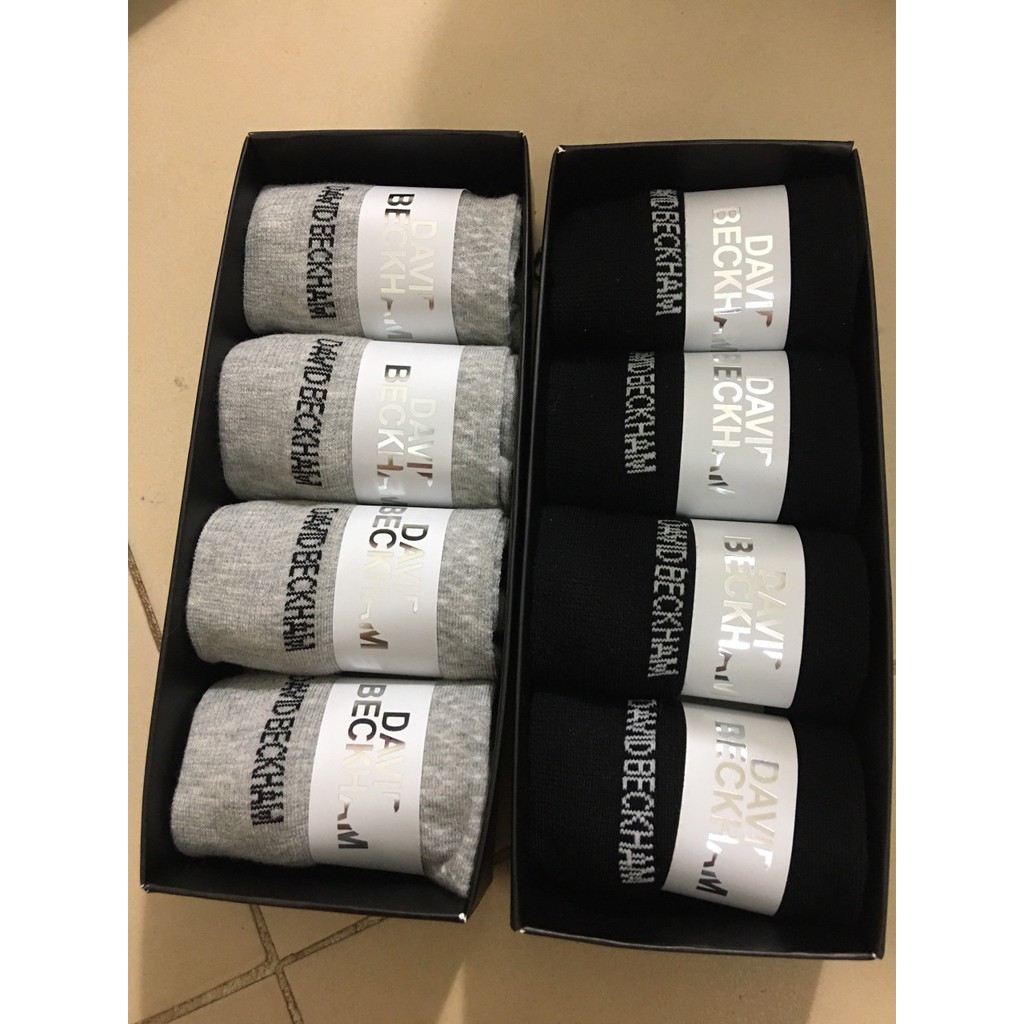Hộp 4 đôi tất nam cổ ngắn HM David beckham vớ nam chất cotton siêu đẹp