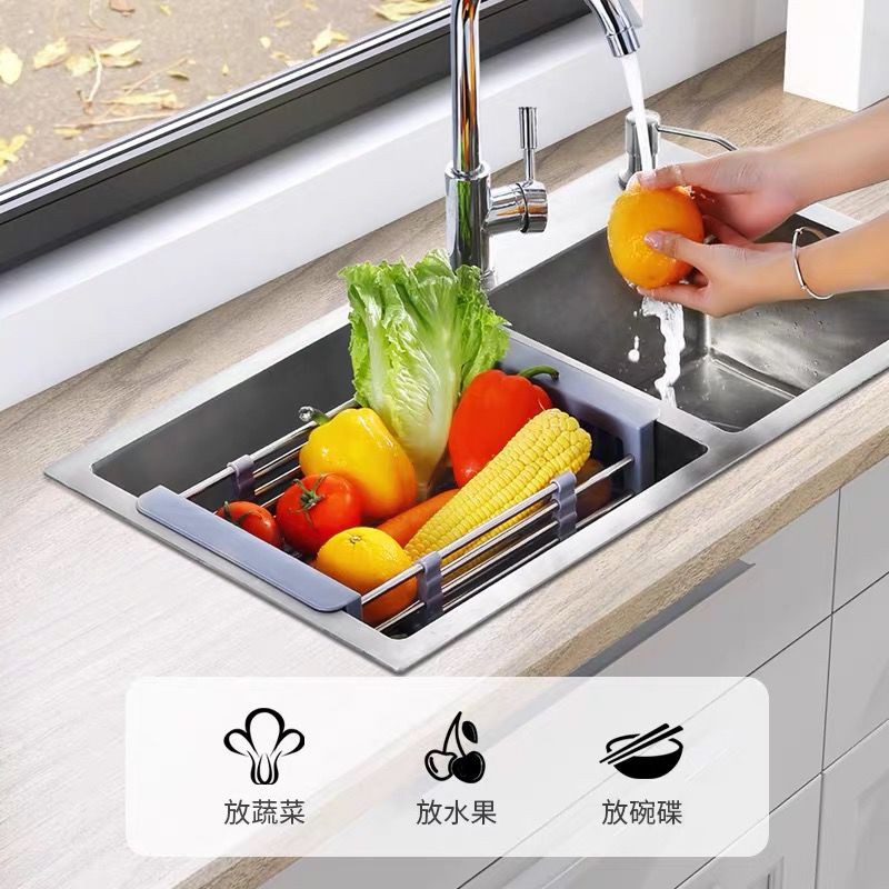 KHAY INOX RÚT GỌN ĐỂ CHẬU RỬA BÁT LOẠI NHỎ