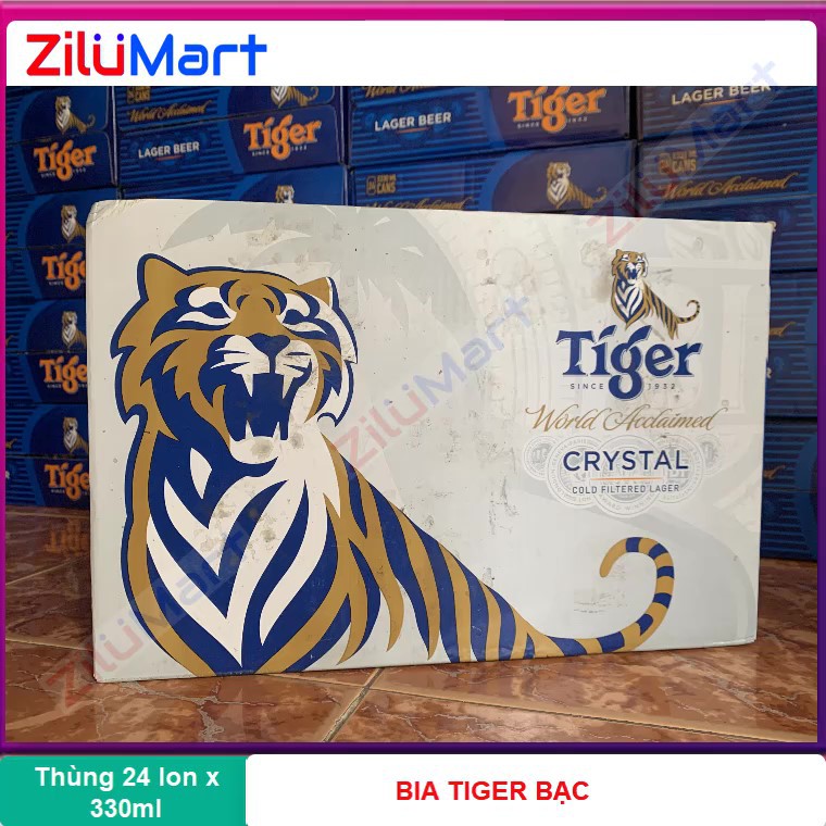 Bia Tiger Bạc Thùng 24 lon cao x 330ml