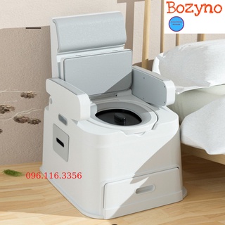 Ghế vệ sinh cho người già  Bozyno bô đi vệ sinh cho người già khung thép sơn tĩnh điện dày, chắc chắn, trống trượt.