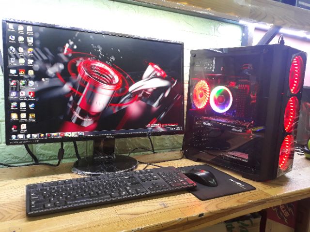 BỘ MÁY TÍNH BÀN CHƠI DOTA , PUBG MOBILE SIU MƯỢT MÀN 24 INCH CONG FULL HD / CASE LED/ | BigBuy360 - bigbuy360.vn