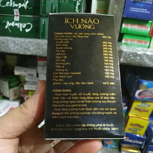 Viên Uống Ích Não Vương Cải Thiện Suy Nhược Thần Kinh, Giảm Trí Nhớ Tăng Cường Tuần Hoàn Máu Não Lọ 40 Viên