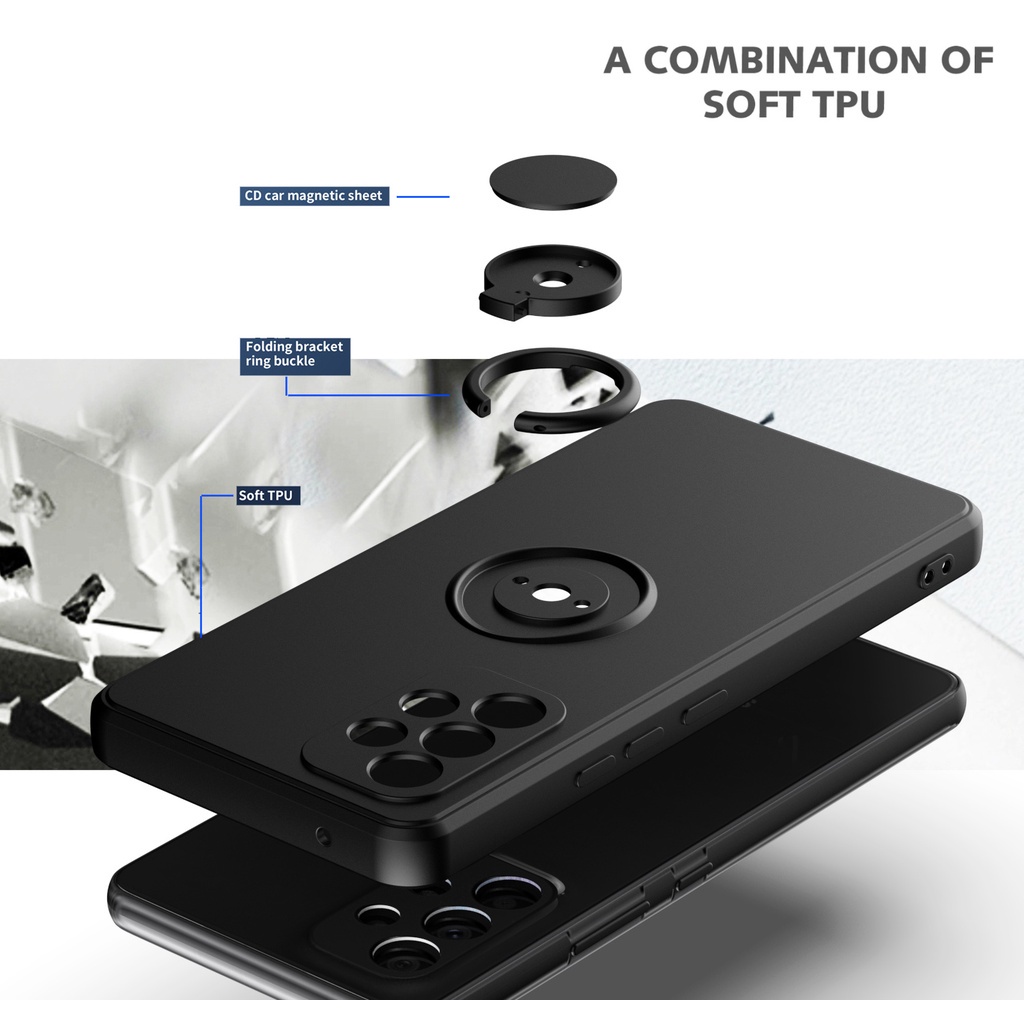 Ốp Lưng Silicone Có NhẫN Đỡ Cho Samsung Galaxy A53 A52 A52S A72 A52S A72 A73 A53 A33 4G 5G A52
