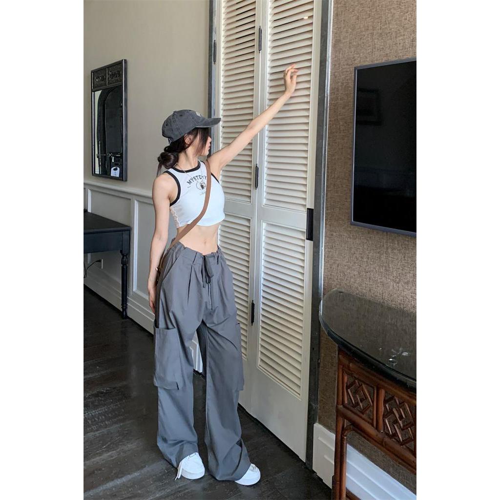 Quần Yếm Ống Rộng Phối Túi Lớn Thời Trang Mùa Hè 62116