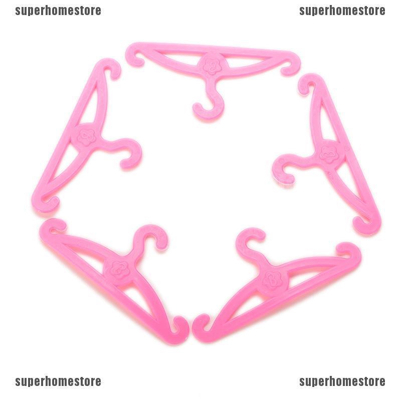 Set 100 Móc Treo Quần Áo Màu Hồng Cho Búp Bê Barbie