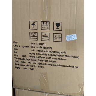 Thùng ly pp cứng 700ml