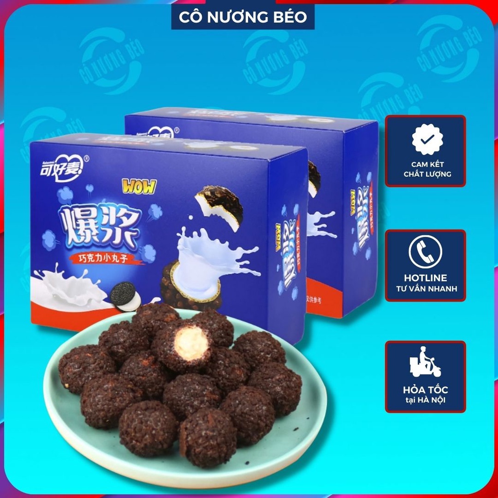 Bánh Oreo Socola nhân sữa 3 Lớp hộp 208g 20 viên - Đồ ăn vặt cô nương béo