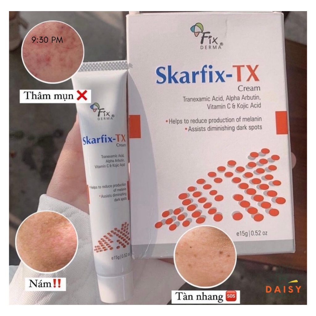 [Chính Hãng Fixderma] Kem dưỡng da mờ nám, giảm thâm mụn Skarfix-TX 15g