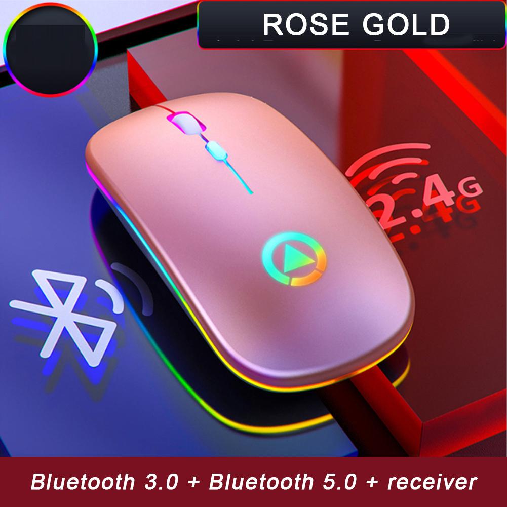 Chuột không dây RGB Chuột Bluetooth 5.0 Chuột máy tính Chuột chơi game phát sáng có thể sạc lại cho máy tính xách tay PC
