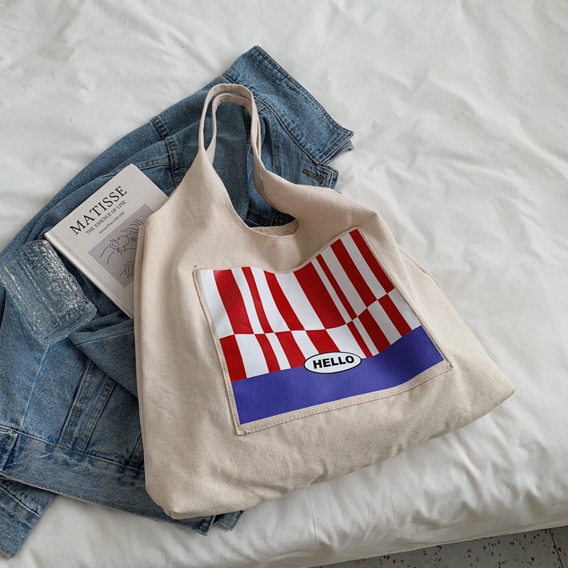 Túi xách canvas sức chứa lớn mẫu mới thời trang mùa thu năm 2021