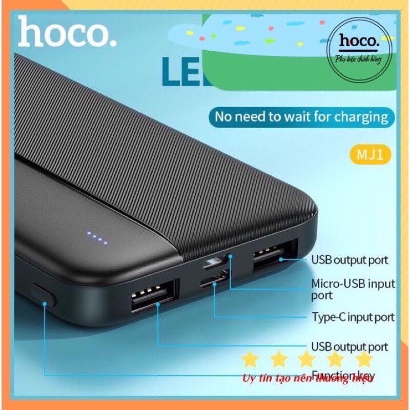 PIN SẠC DỰ PHÒNG HOCO MJ1 10000mAh 2 CỔNG inpUt/Output max 2A CHO IPHONE 6/7/8 Plus/X/Xs/Xsmax/OPPO/XIAOMI SAMSUNG REDMI