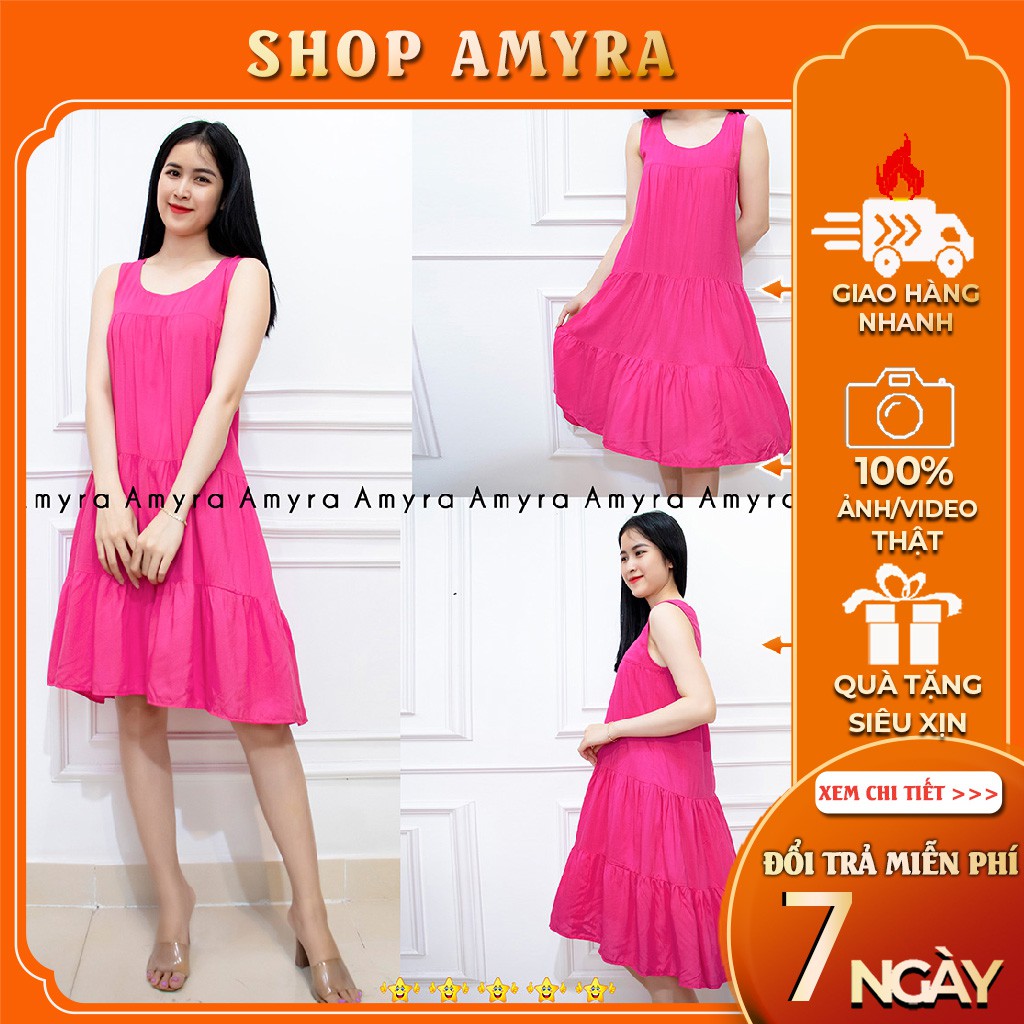 [Mã WAMT1505 giảm 10K đơn 0K] Váy 2 dây nữ 🦋 FREESHIP 🦋 Đầm maxi tầng dáng suông mùa hè chất lanh V14