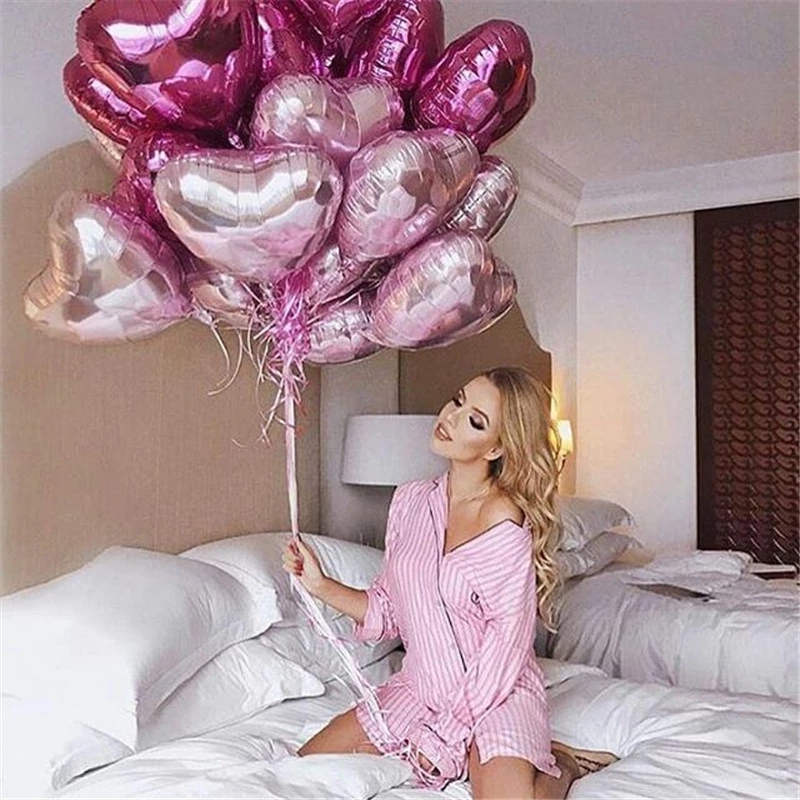 Bong Bóng Bơm Hơi Hình Ngôi Sao Trái Tim Kích Thước 18 Inch Dùng Để Trang Trí Tiệc Cưới / Valentine