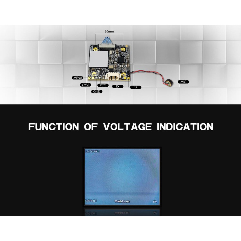 Caddx Turtle V2 1080p  Mini HD FPV Camera OSD Mic cho máy bay đk từ xa