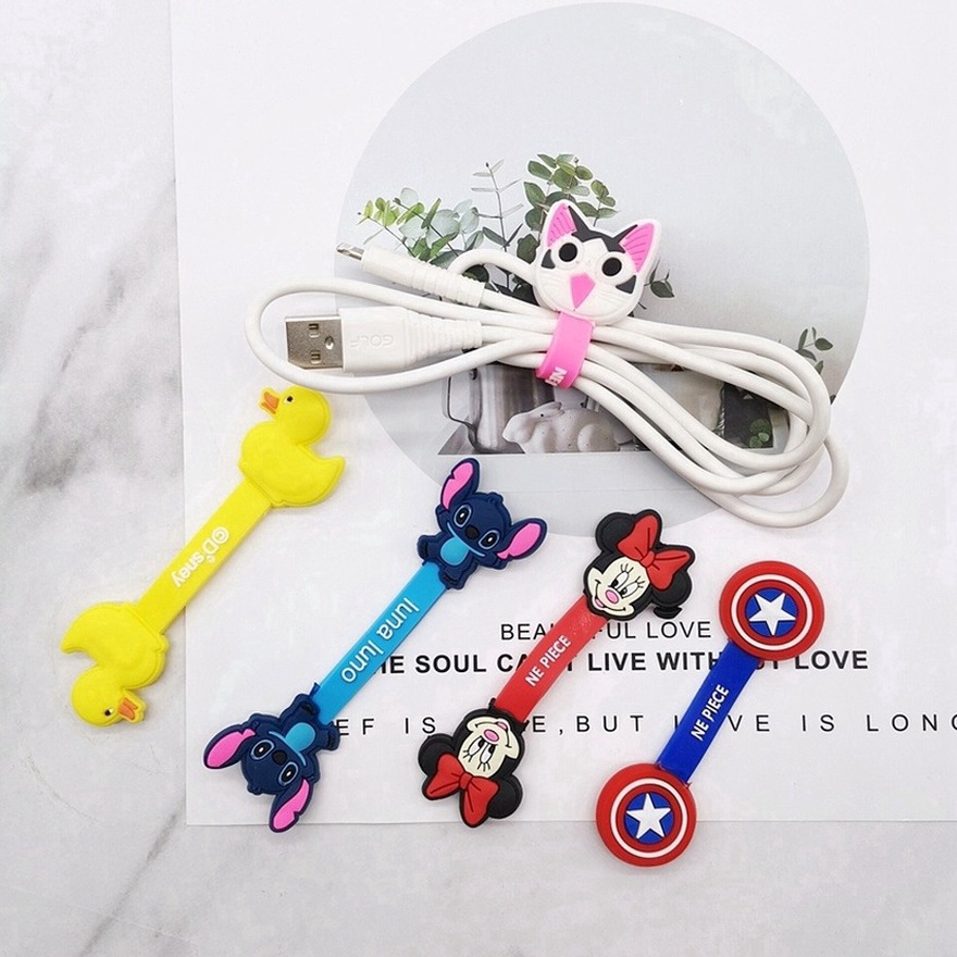 🌈Ready Stock🎁 Dụng cụ quấn bảo vệ dây cáp sạc pin USB/dây tai nghe/dây dữ liệu kiểu dáng dễ thương dành cho Apple Android